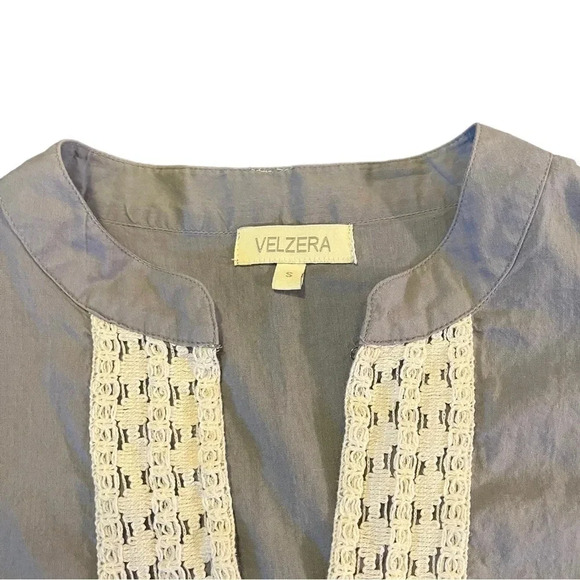 Velzera Grey Lace Long Sleeve Tunic | Women's S - Picture 3 of 5